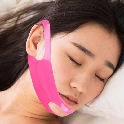 V-Linien-Lifting Kinnband Wiederverwendbarer Doppelkinn-Reduzierer Wangenverschlankung Schlaf-Gesichtshautstraffungsband Weicher Silikon-Gesichtsformer Elastisches Band