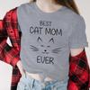 Best Cat Mom Ever Shirt Fun Mama Life Tshirts Cartoon Animal Cat Tees Women Short Sleeve Retro Mothers Day Gifts Tshirts Tops