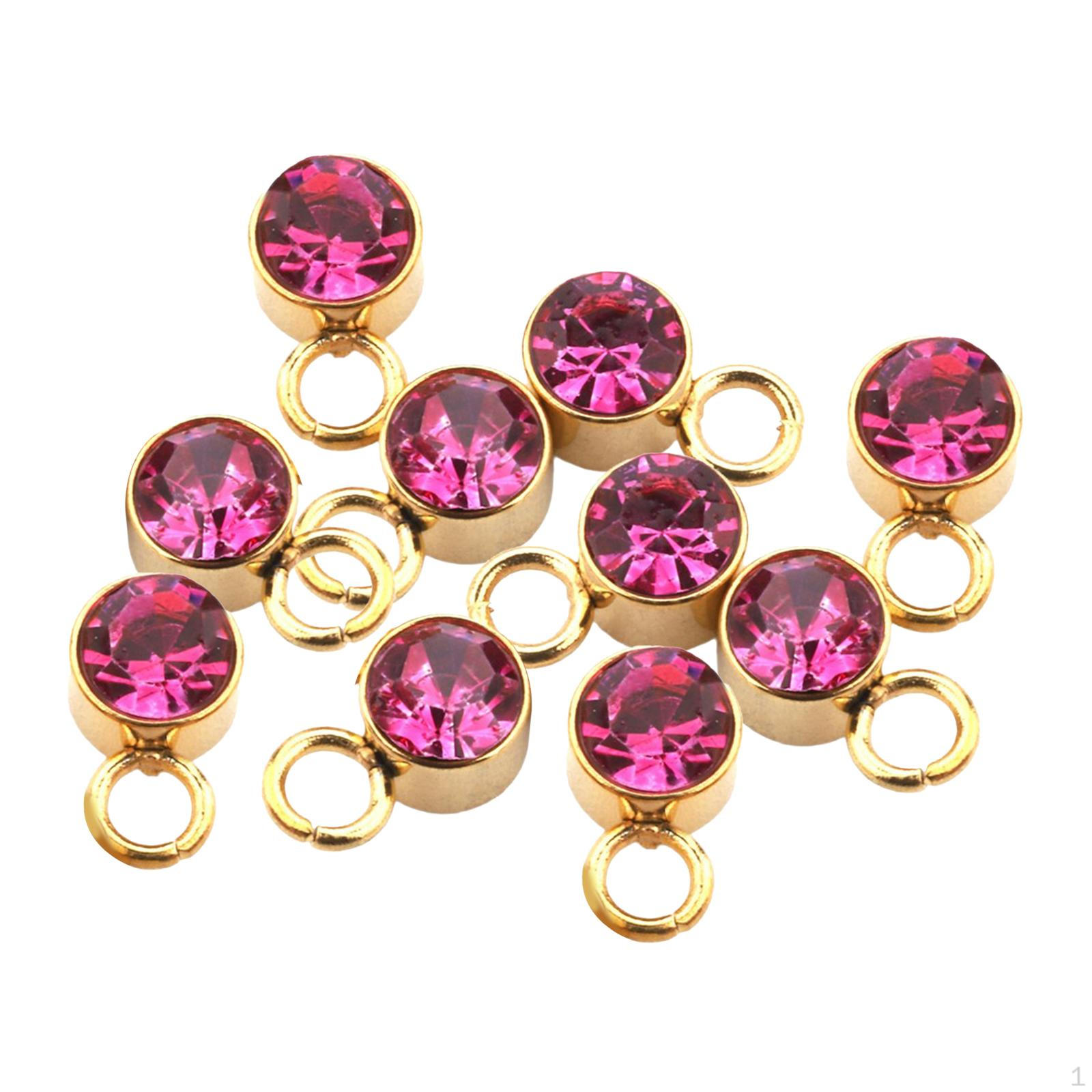 

10шт хрустальные подвески DIY круглый разъем бусины ручной работы со стразами подвески для ожерелья Rose Red_4mm