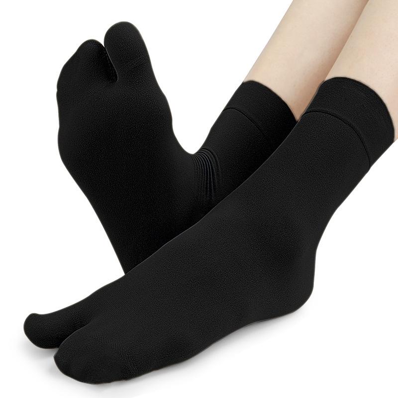 

Осенне-летние мужские и женские эластичные носки с двумя пальцами, шлепанцы для пальцев, подошва силиконовая противоскользящая, медленно сдавливающие, с раздельным пальцем, средней высоты one size