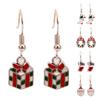 1 Pair Christmas Earrings Santa Claus Wreath Accessory Deer Socks Dangle Earrings for Christmas