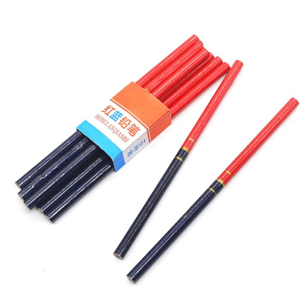 10PCS/Set Black Lead Woodworking Pencil With Scale Marker Pencil Builder Joiners Tool Pen  Student