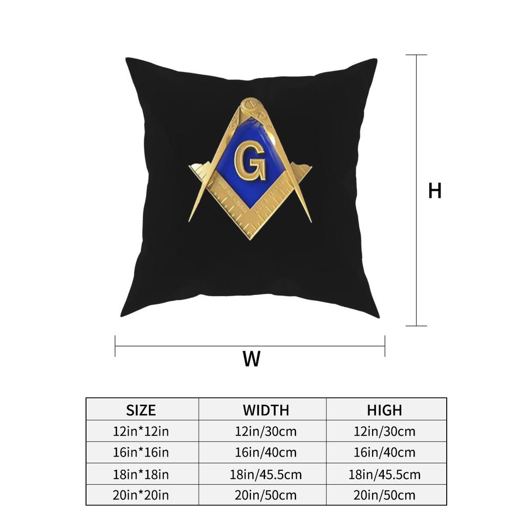 Freemason Gold Square Masonic Throw Pillow Cover Polyester Decorative Pillow Mason Creative Cushion Covers