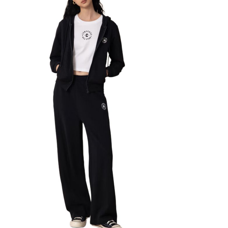 Converse Sweatshirts Women's Black Hooded Moderate WCH721-023