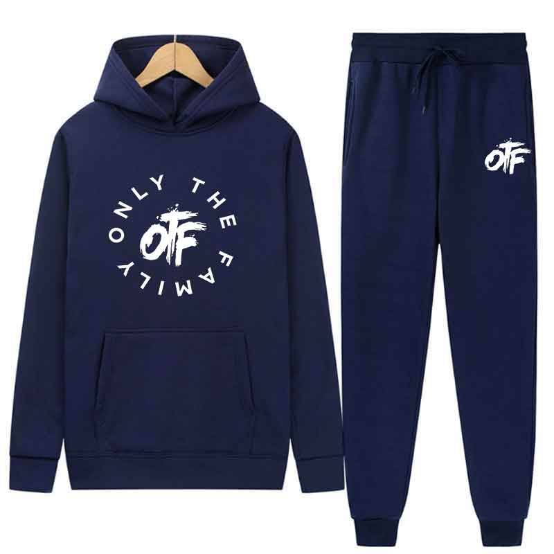 Spring Autumn Men Only The Family Print Casual 2PC Sets Personality Sweatshirts Street Fashion Sports Suit Hoodie Tops Slim pant