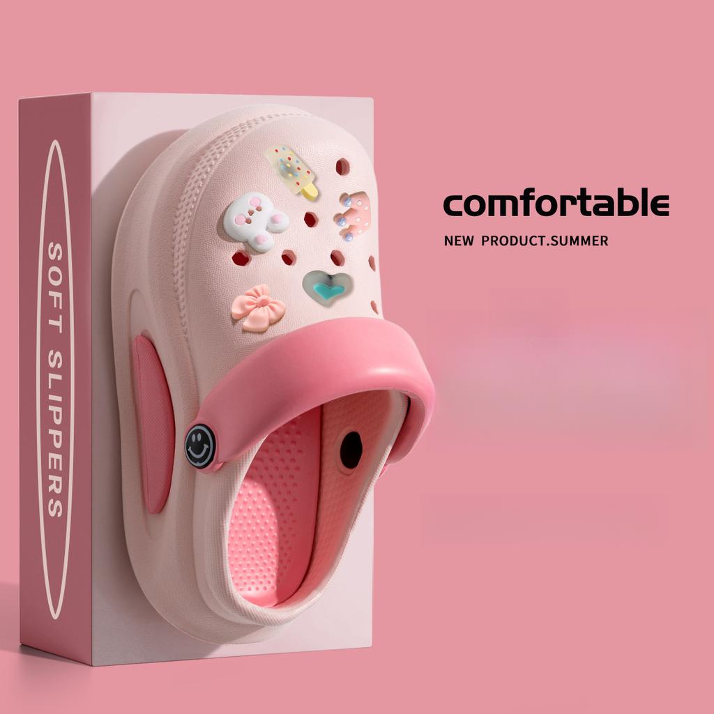 Children's cave shoes for boys and girls in summer, cool slippers with soft soles and anti slip baby slippers