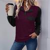 Women's Autumn 2026 Color Block Stand Collar Hoodie - European & American Trend