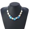 Elegant Soft Clay Flower and Shell Pendant Necklace Sturdy Flexible Chain Jewelry Accessory Gift