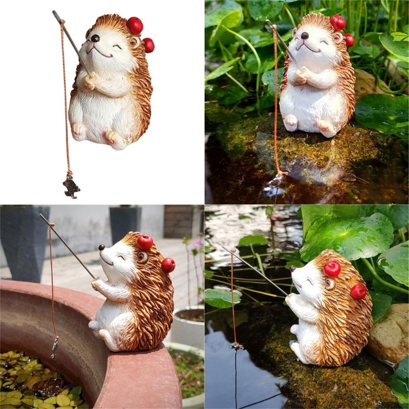 Artistic Hedgehog Design Resins Miniature Ornament Decoration For Aquascaping Miniature Landscape Arrangements