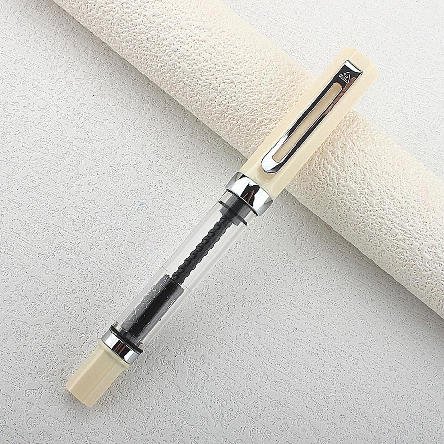 3059 Piston Filling Fountain Pen Acrylic  EF/F/ Nib with Silvery Clip Smooth Writing Office Gift Pen