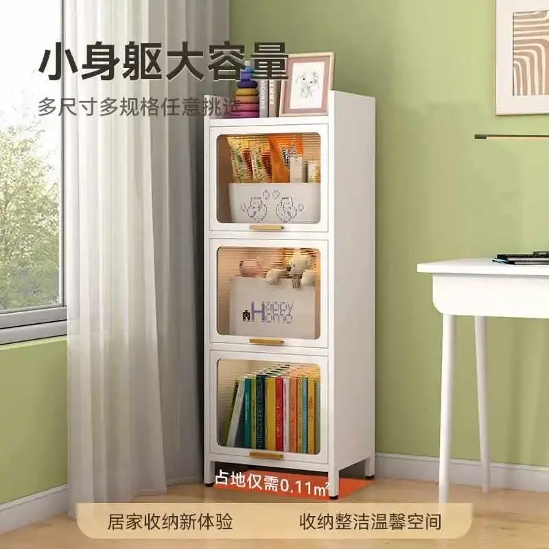 Glass Filing Book Shelf Display Children Bedroom Storage Book Shelf Library Doors Libreria Estanteria Nordic Furniture BL50BS