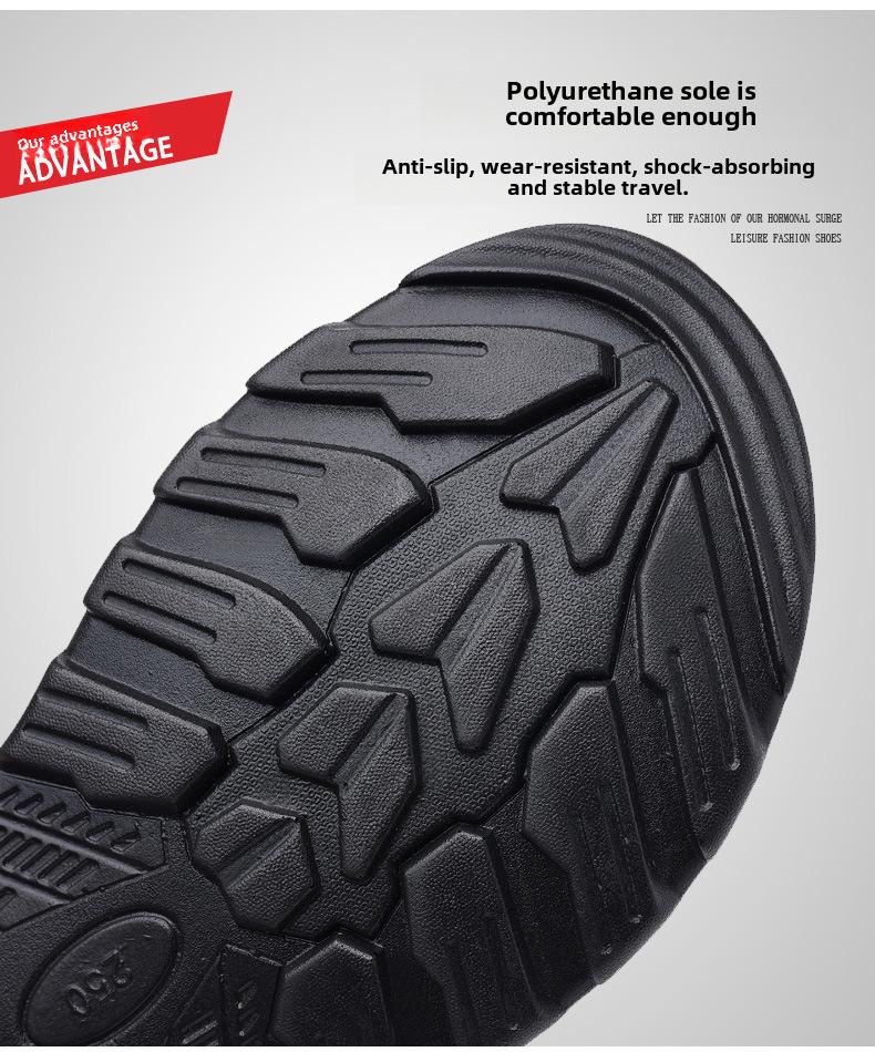 Men's Genuine Leather Non-Slip Beach Sandals - Casual, Breathable, Versatile Summer Shoes for Middle-Aged and Elderly.