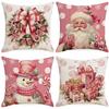 New Christmas Linen Pillow Case Snowman Christmas Home Living Room Sofa Cushion Decoration