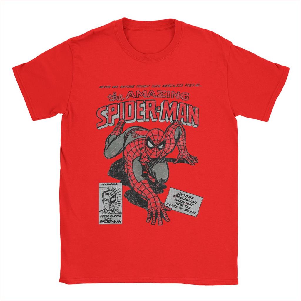 Spider-man Spiderman Film Retro Komiks Pánská Dámská Trička Kreativní Trička Kulatý Výstřih Tričko Bavlna Narozeninový Dárek Vrcholy