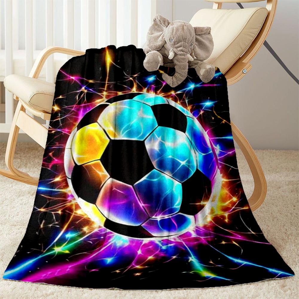 1pc Soccer Ball Blanket Comfortable Soft Lightweight Multi Purpose Blanket Travel Camping Picnics Sofa Office Bed Living Room Gift Friends Family