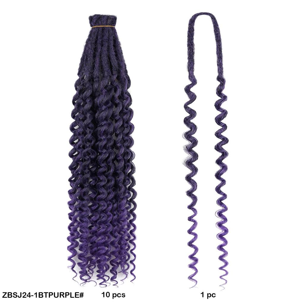 10pcs/lot Crochet Hair Afro Braiding Hair Extension 24Inch Crochet Box Braids Straight To Curly Ends Hair Synthetic Black Braids For Women