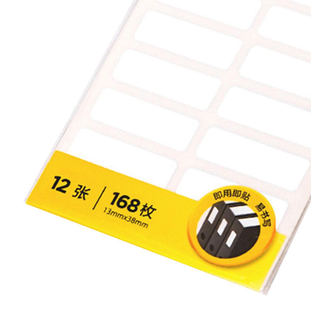 168 ks Bílých Samolepicích Štítků 13x38mm Vysoká Přilnavost Dlouhotrvající Odstranitelné Prázdné Samolepky