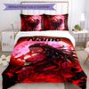 3pcs Custom Name Demon Slayer Nezuko Bedding Set Duvet Cover Closure Includes 1 Duvet Cover & 2 Pillowcases for All Seasons Bedroom Decor