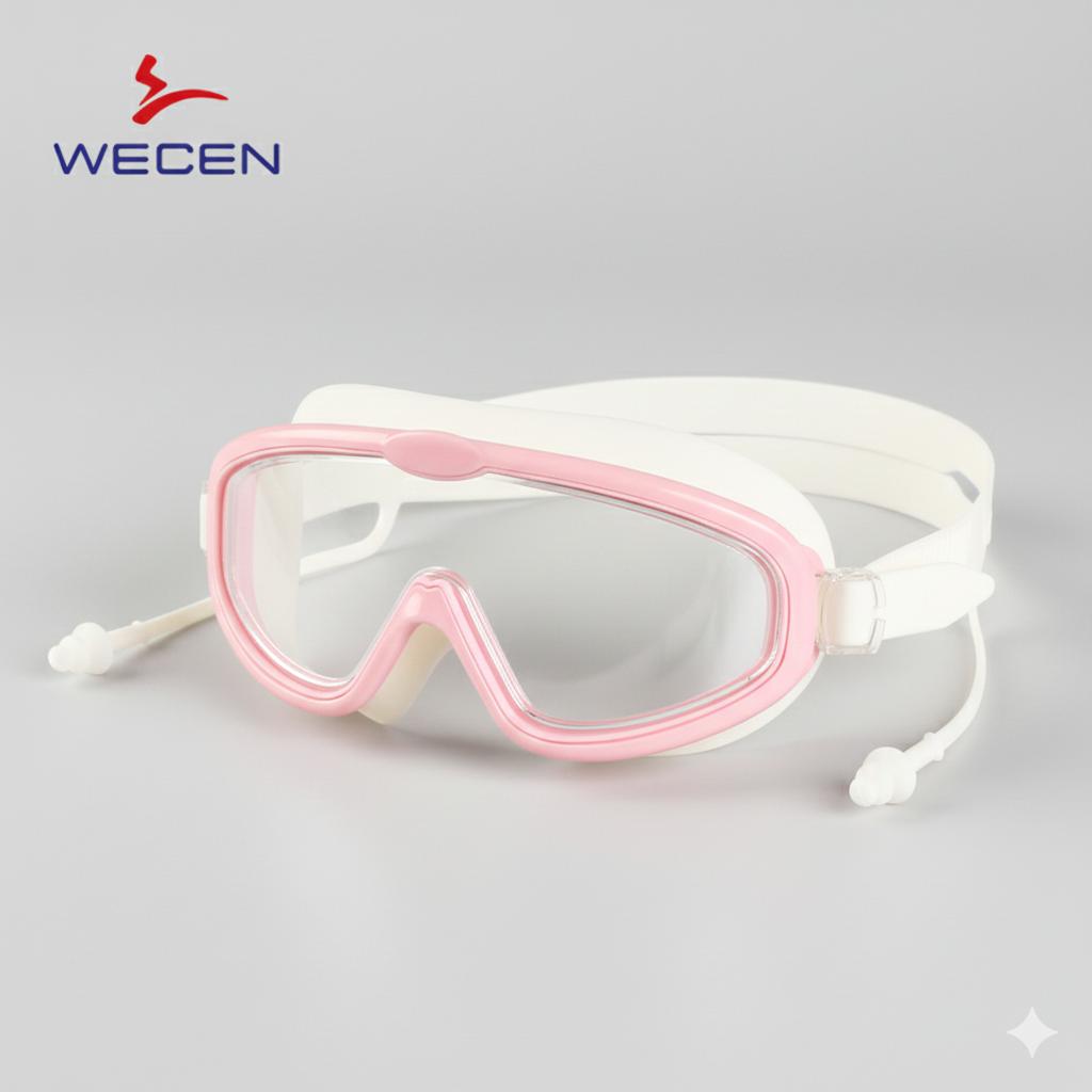 Kids Anti-Fog UV Protection Large Frame Silicone PC Swimming Goggles Child Waterproof UV Protection Adjustable Large Frame синий