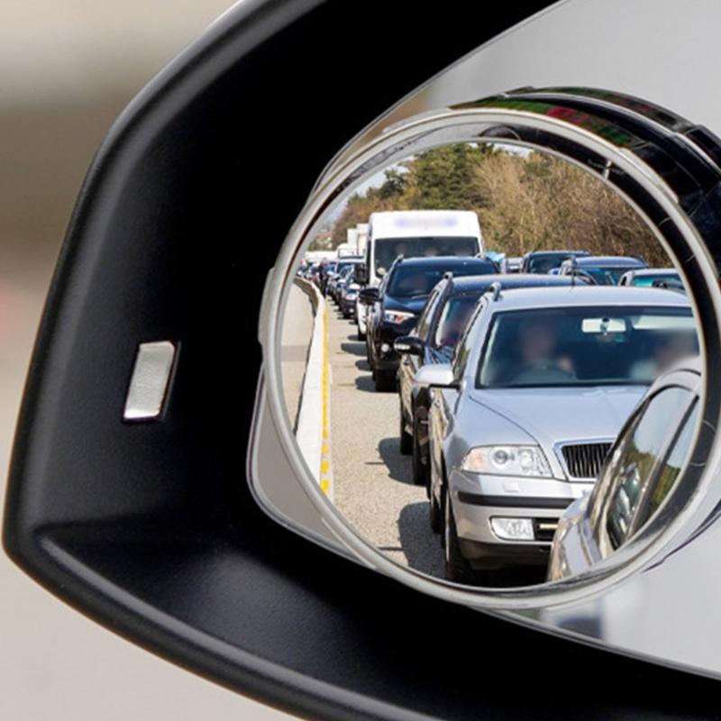 2pcs Suction Cup Type Blind Spots Mirrors 2inch Round Glass Convex Mirror Side Rear View Mirror for Car SUV Automotive