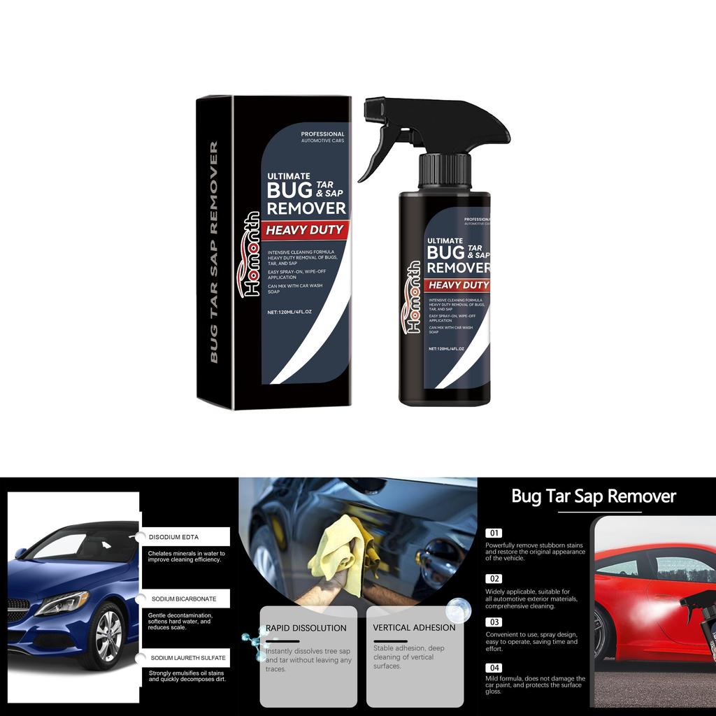 Homonth Multifunktionales Auto-Außenreinigungsspray für Fenster und Lichter 120ml