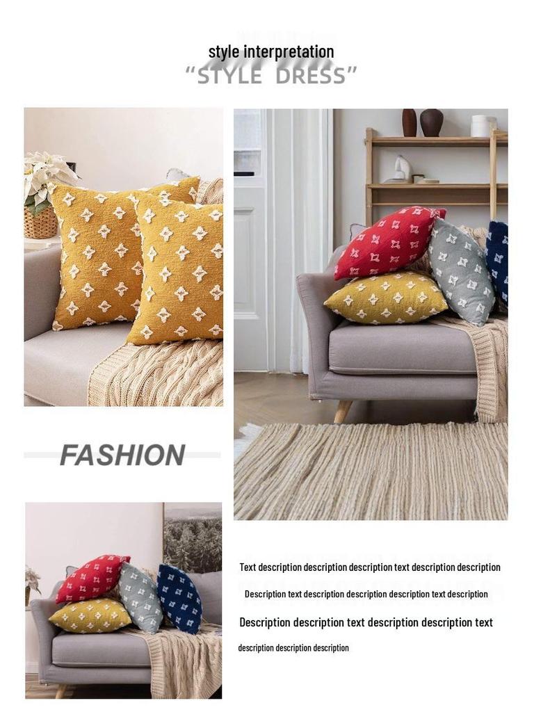 Nordischer Stil Sternen-Jacquard Baumwoll-Kissenbezug: Schlafzimmer-/Sofakissen für die Taille