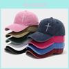 Streetwear Baseball Cap With Cross Stud Embroidery For Casual Men Women