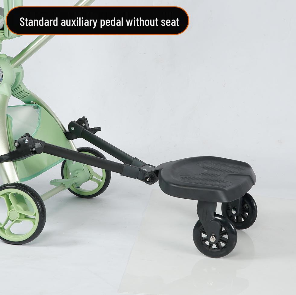 Convertible Two-Way Baby Stroller with Attachable Pedal and Shock-Absorbing Wheels
