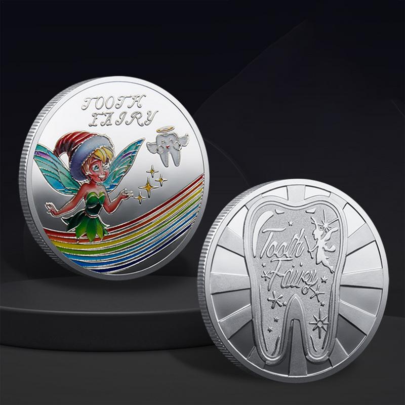 Moneda conmemorativa chapada en oro de Hada de los dientes, regalos creativos para niños, moneda de Metal física, moneda conmemorativa Crypto