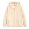 Felpa con cappuccio e cerniera di colore solido di taglia europea, giacca con cappuccio larga, uniforme da squadra, lavoro, pubblicità, cappotto
