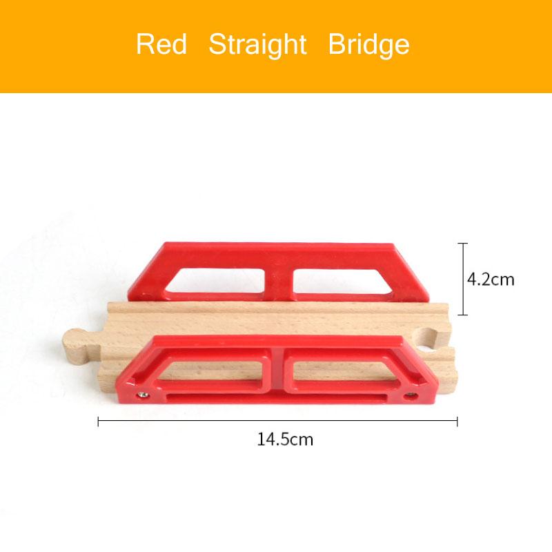 Wooden Train Station & Car Garage Toy Beech Wood Railway Bridge Compatible with All Major Track Brands