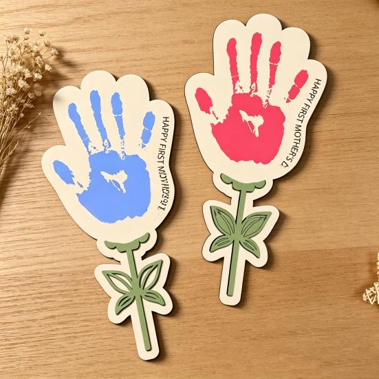 Mother's Day DIY Hand Flower Sign Handmade Kids Handprint Art Wooden