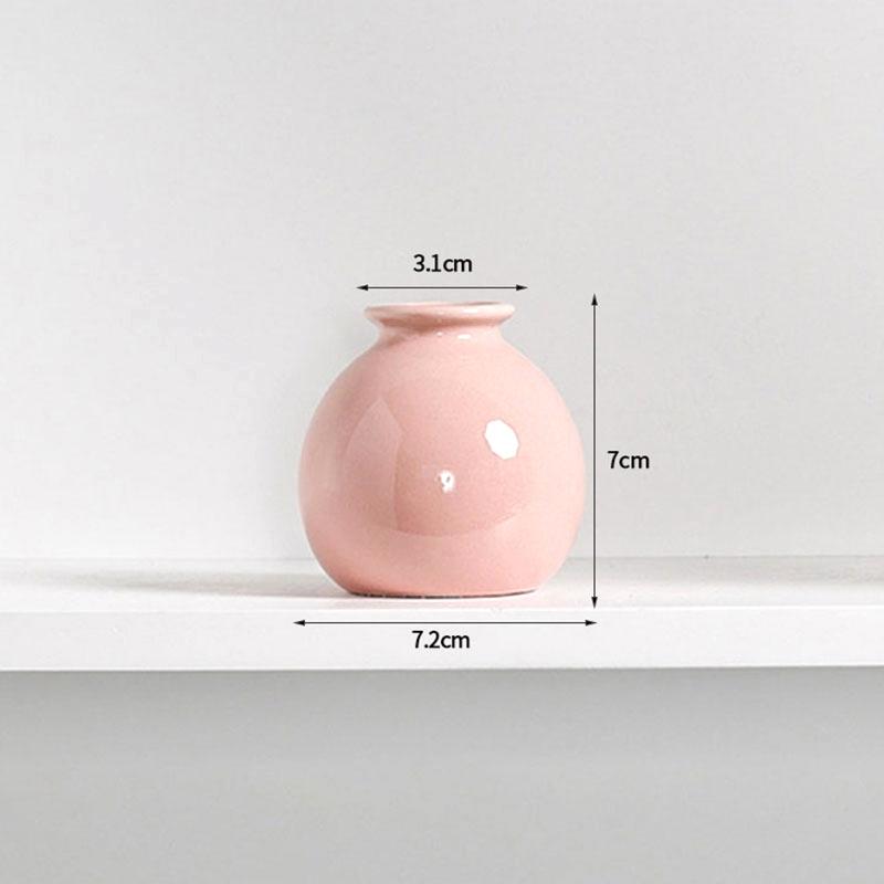 Mini Ceramic Flower Vase Aesthetic Hydroponic Plant Vases Flower Arrangement Pot Room Decor Nordic Home Desktop Ornament Florero