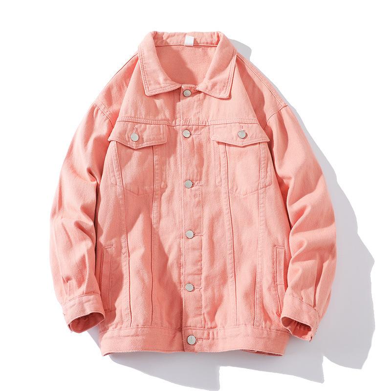 Autumn and Winter Solid Color Loose Denim Clothes Men's Large Size Denim Jacket Men's Jacket