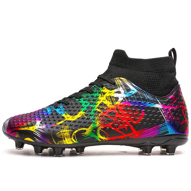 Men and Women Nail Young Children New Student Non-slip Sports High-top Football Shoes Leather Football Shoes Competition