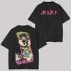 Harajuku Anime JoJo's Bizarre Adventure T Shirt Gothic Washed Oversized T-shirt Summer Pure Cotton Tees Tops Men Unisex Clothing