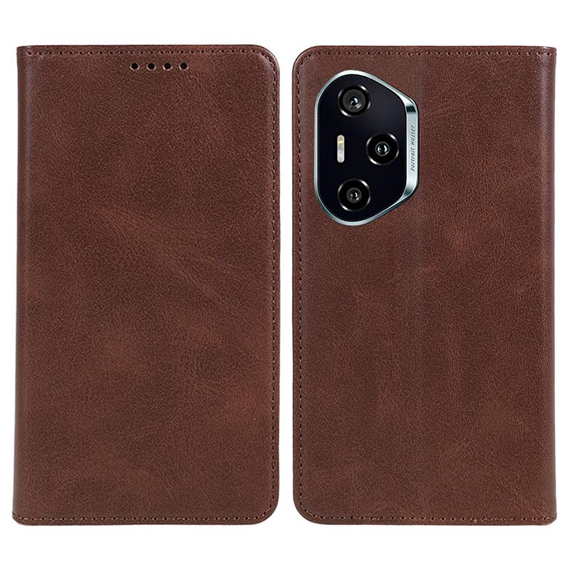 For Honor 300 Pro Case Strong Magnetic PU Leather Phone Cover Calf Texture