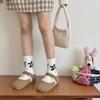 Mink Fur Small Flower Cute Home Fleece Warm Mid-calf Women's Socks, Women's Autumn and Winter Thickened Snow Mohair Socks