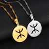 Anniyo Round Berbers Pendant Necklaces African Berber Jewelry for Amazigh Women Girls Men @275121
