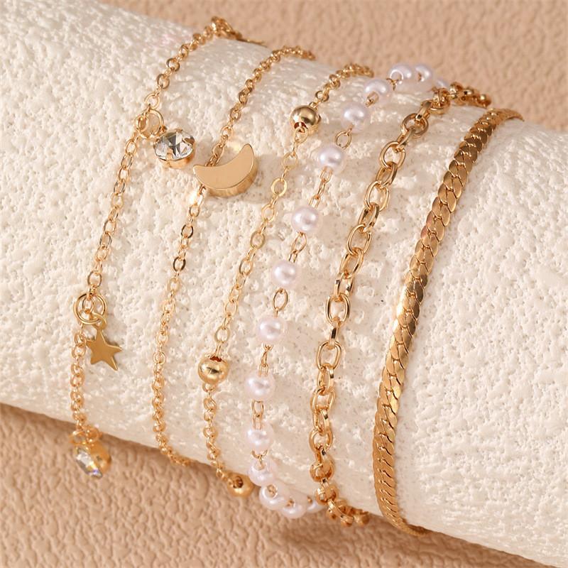 Современный набор женских браслетов с геометрическим дизайном и элементами из натуральных ракушек для подарков