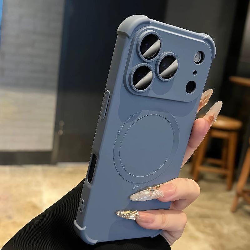 Magnetický nárazuvzdorný silikonový nárazník Pouzdro na telefon Pro iPhone17 16 15 14 13 12 17ProMax Plus Pro Magsafe Bezdrátové nabíjení Kryty