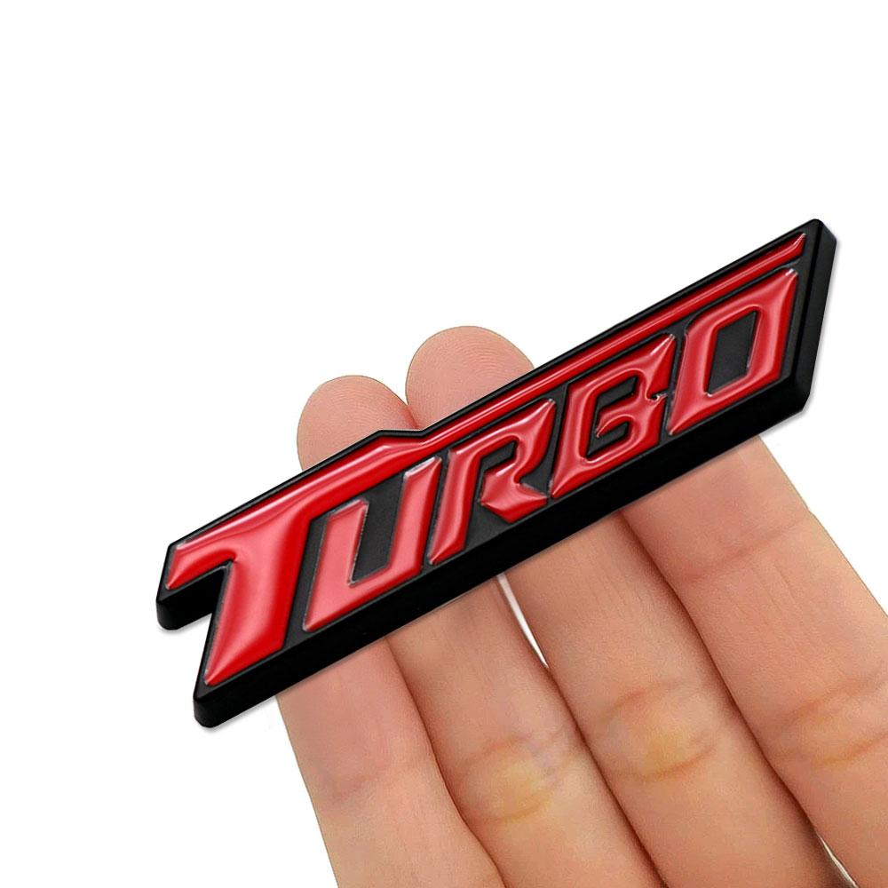 1 Stück 3D METALL Emblem TURBO Autoaufkleber Kühlergrill Heckklappe Badge Auto Karosserie Dekor Aufkleber Abziehbild Auto Außen Zubehör