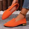 Fashion Women Solid Color Pointed Head Mesh Loafers Shallow Woman Soft Bottom Knit Ballet Flat Shoes Female Casual Slip On Boat Shoes