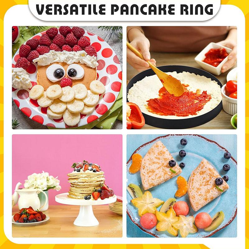 2/4 Packs 8 Inch Omelette Rings for Griddle Large Stainless Steel Nonstick Pancake Molds With Oil Brush Omelet Egg Ring Maker