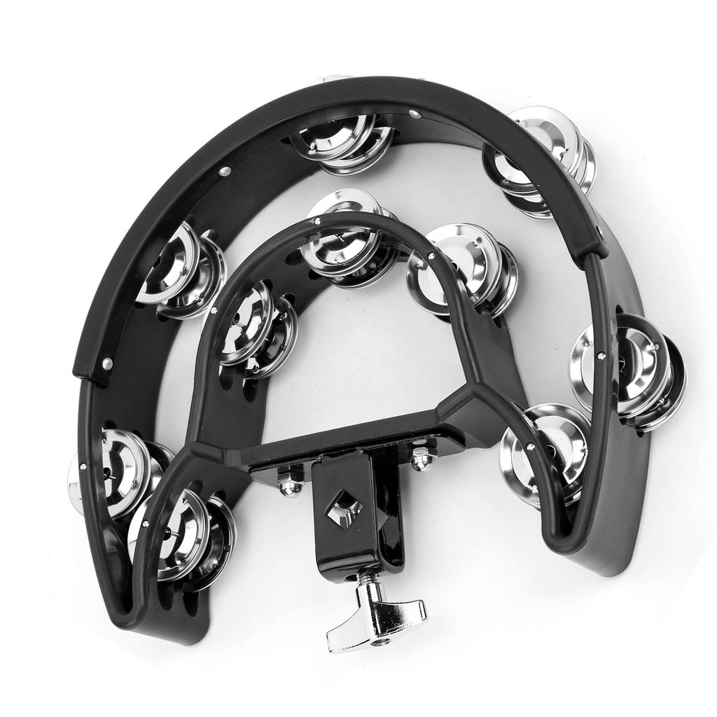 Half Moon Tambourine Metal Jingles Double Row Handheld Musical Percussion Instrument DT‑66