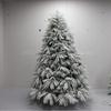 2026 New Pre-Lit White Flocked Willow Christmas Tree with Pine Cones, PE Artificial Xmas Tree for Home & Commercial Holiday Decor