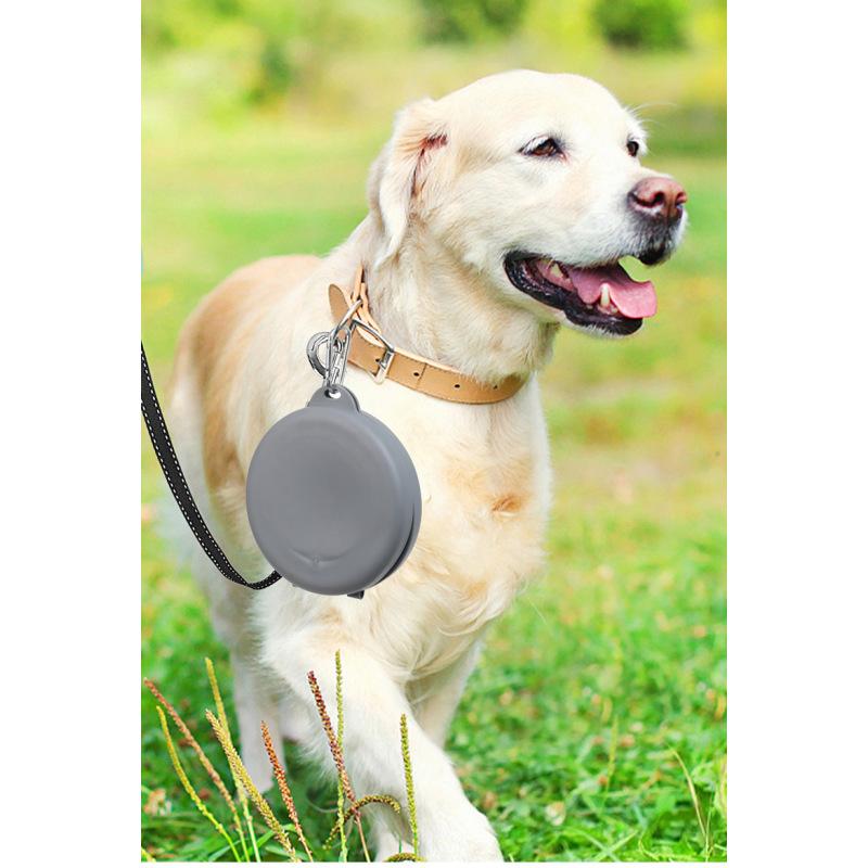 New pet folding double bowl cat bowl dog bowl outdoor portable pet bowl