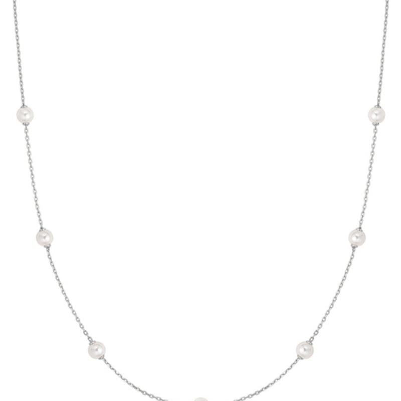 ANIA HAIE Silver Shell Pearl Station Chain 925 Silver Necklace N065-03H