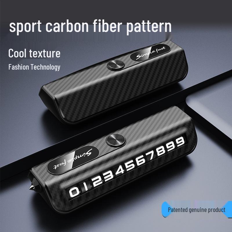 Temporary Parking Phone Number Plate & Window Breaker Hammer