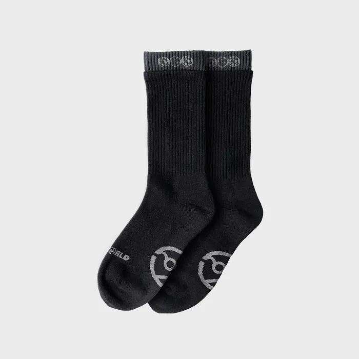 DOUBLE CUFF SOCKS BLACK